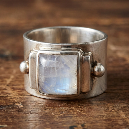 Vintage Moonstone Cubic Ring