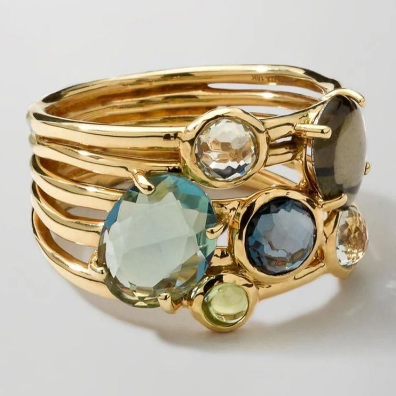 Multi Colored Geometric Pattern Ring