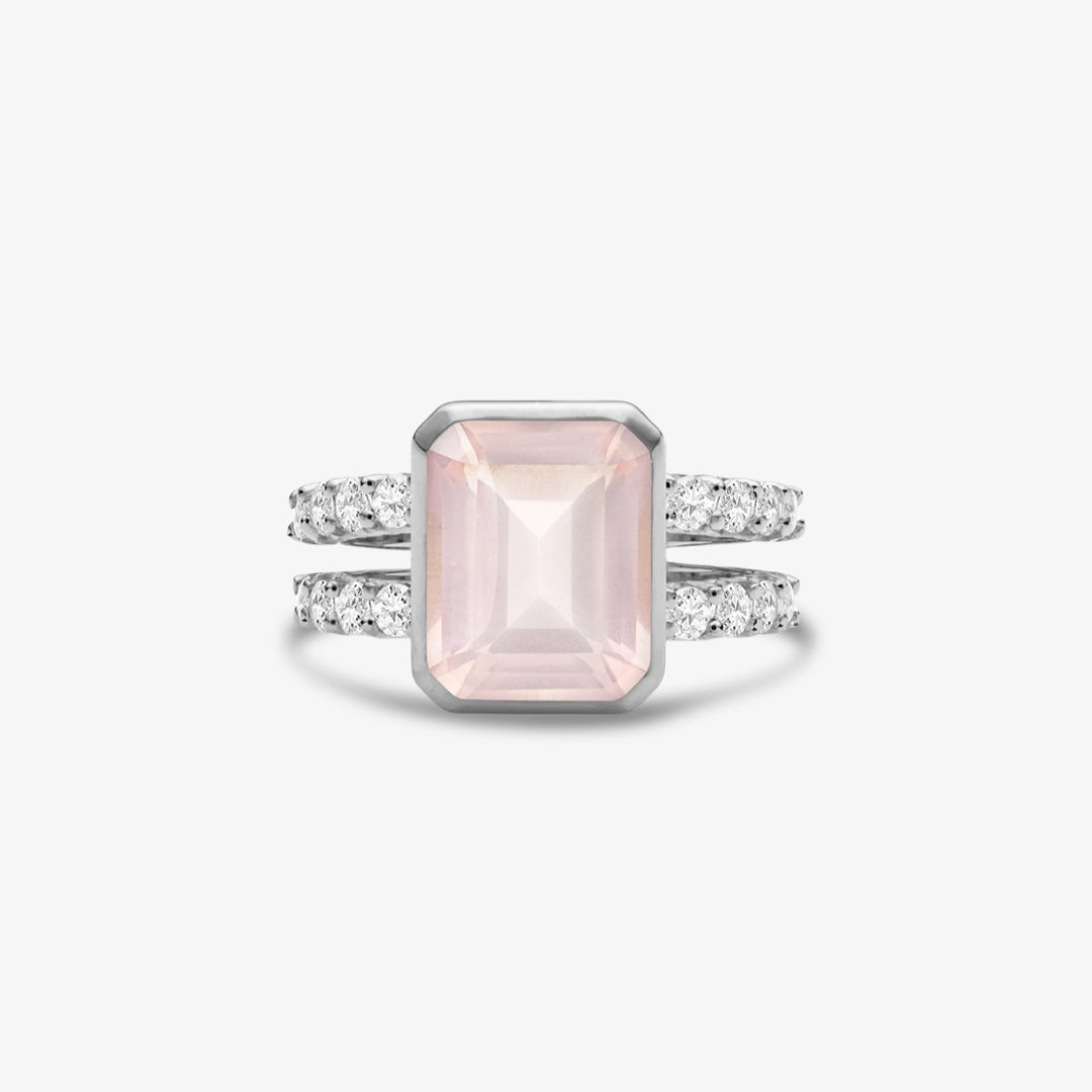 Breast Cancer I Am Enough Rose Quartz Ring
