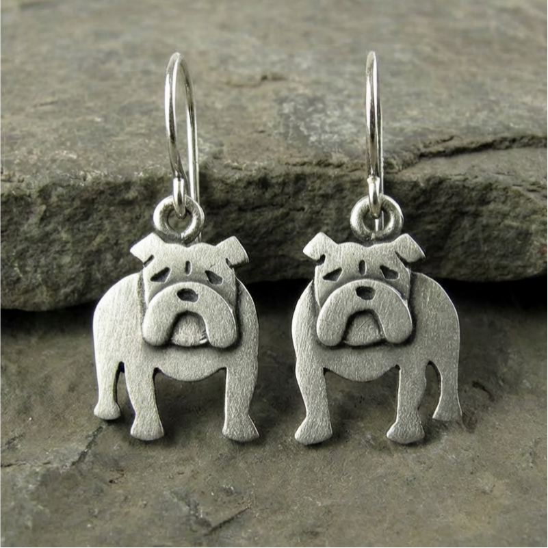 Vintage English Bulldog Earrings
