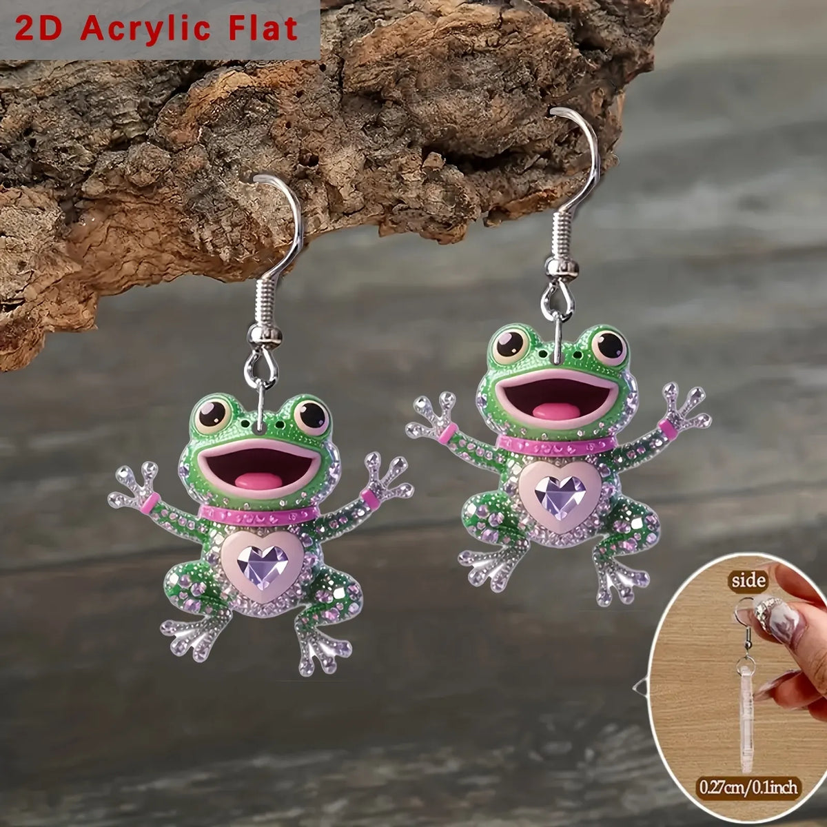 Women'S Sparkling Frog Pendant Earrings