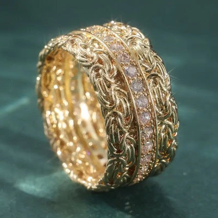 Gold Wide Inlaid Ring