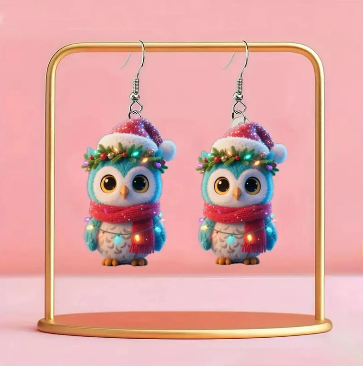 Christmas Owl Scarf Earrings