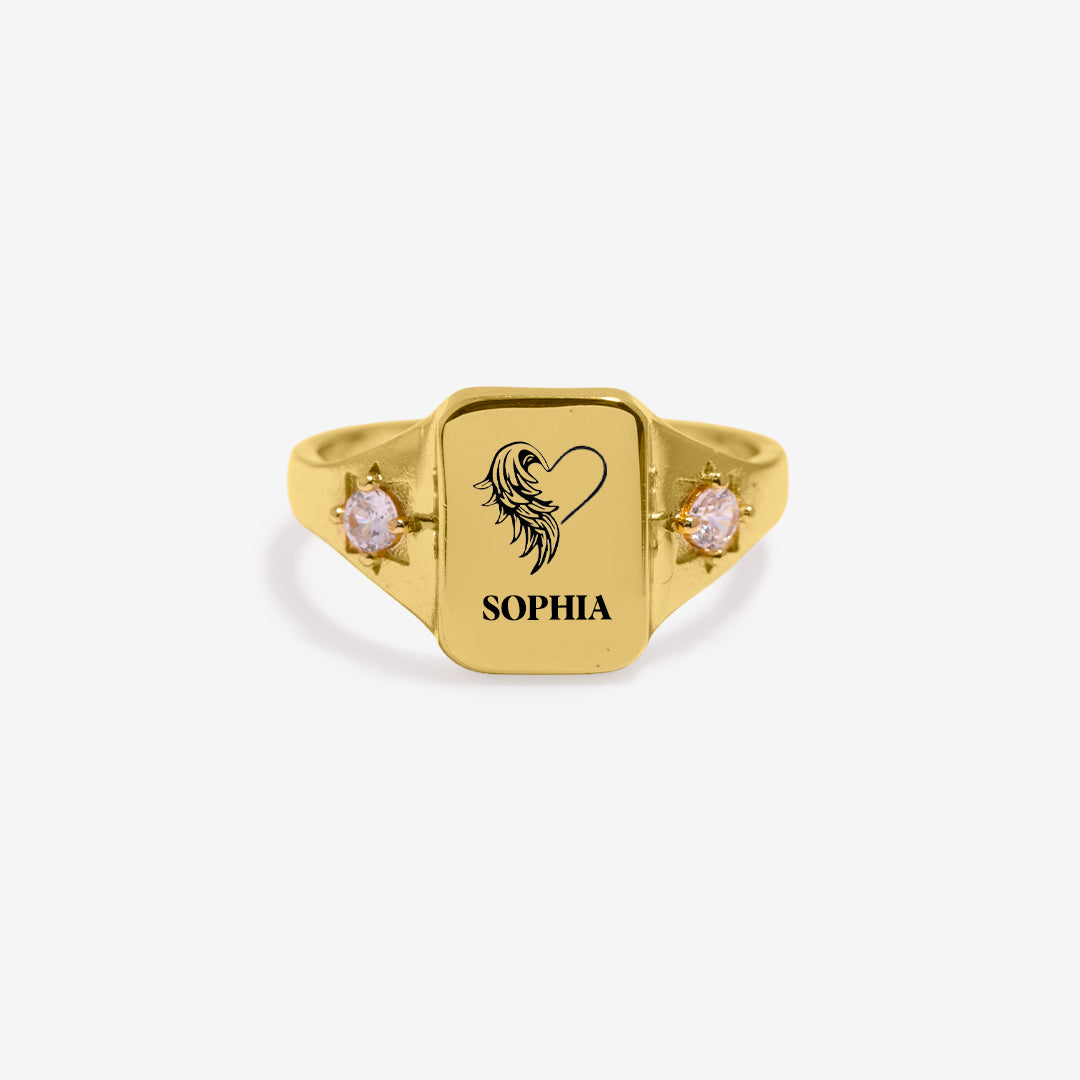 I’m A Mother To A Daughter With Wings Name Personalized Ring