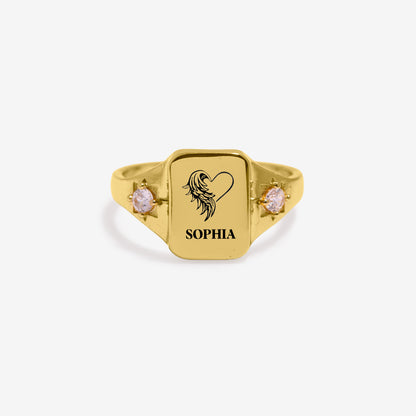 I’m A Mother To A Daughter With Wings Name Personalized Ring