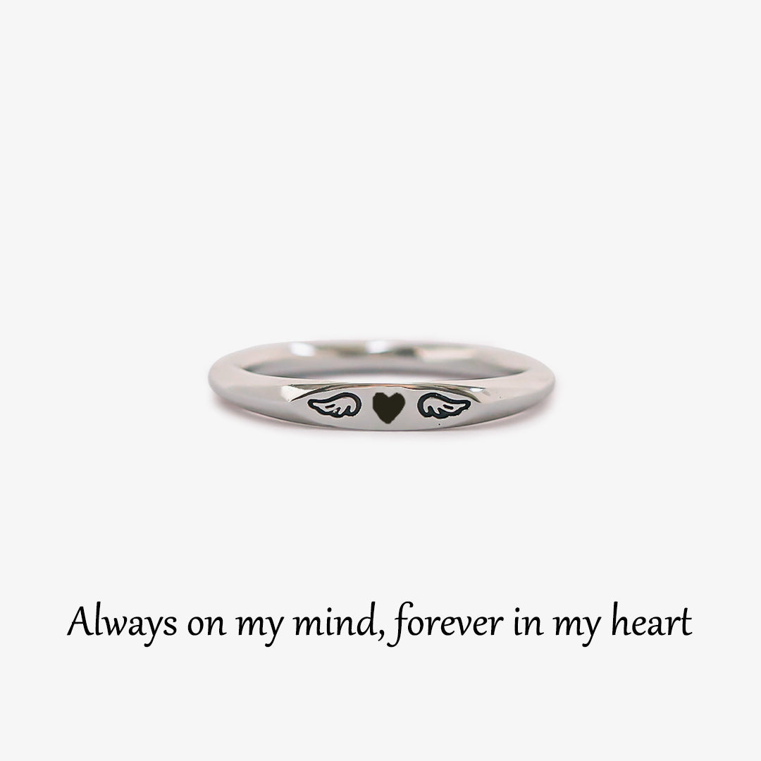 For Memorial - Love ring with wings