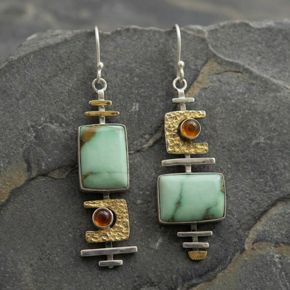 Boho Vintage Geometric Drop Hook Earrings