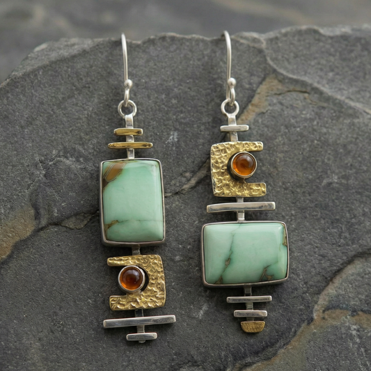 Boho Vintage Geometric Drop Hook Earrings