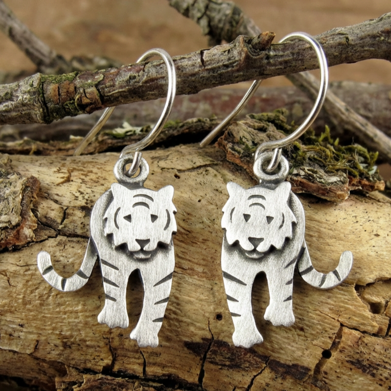 Vintage Tiger Earrings