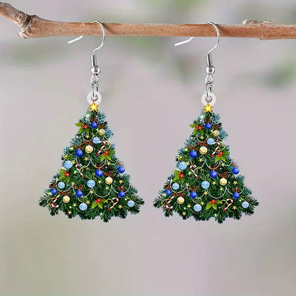 Colorful Christmas Tree Earrings