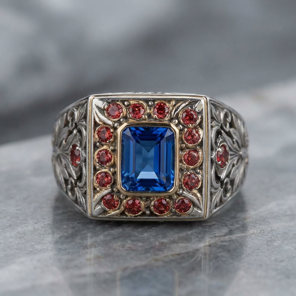Two Tone Retro Luxury Ring