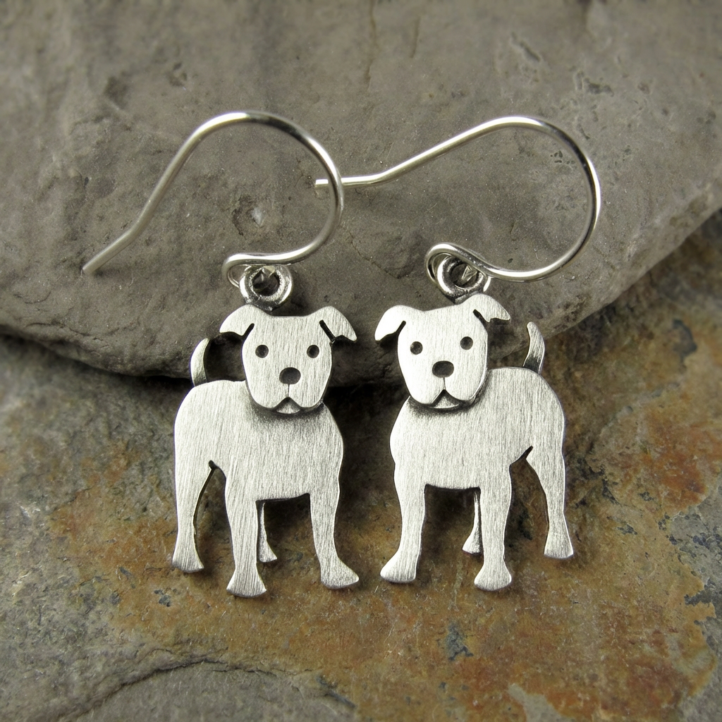 Tiny Pit Bull Earrings