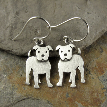 Tiny Pit Bull Earrings