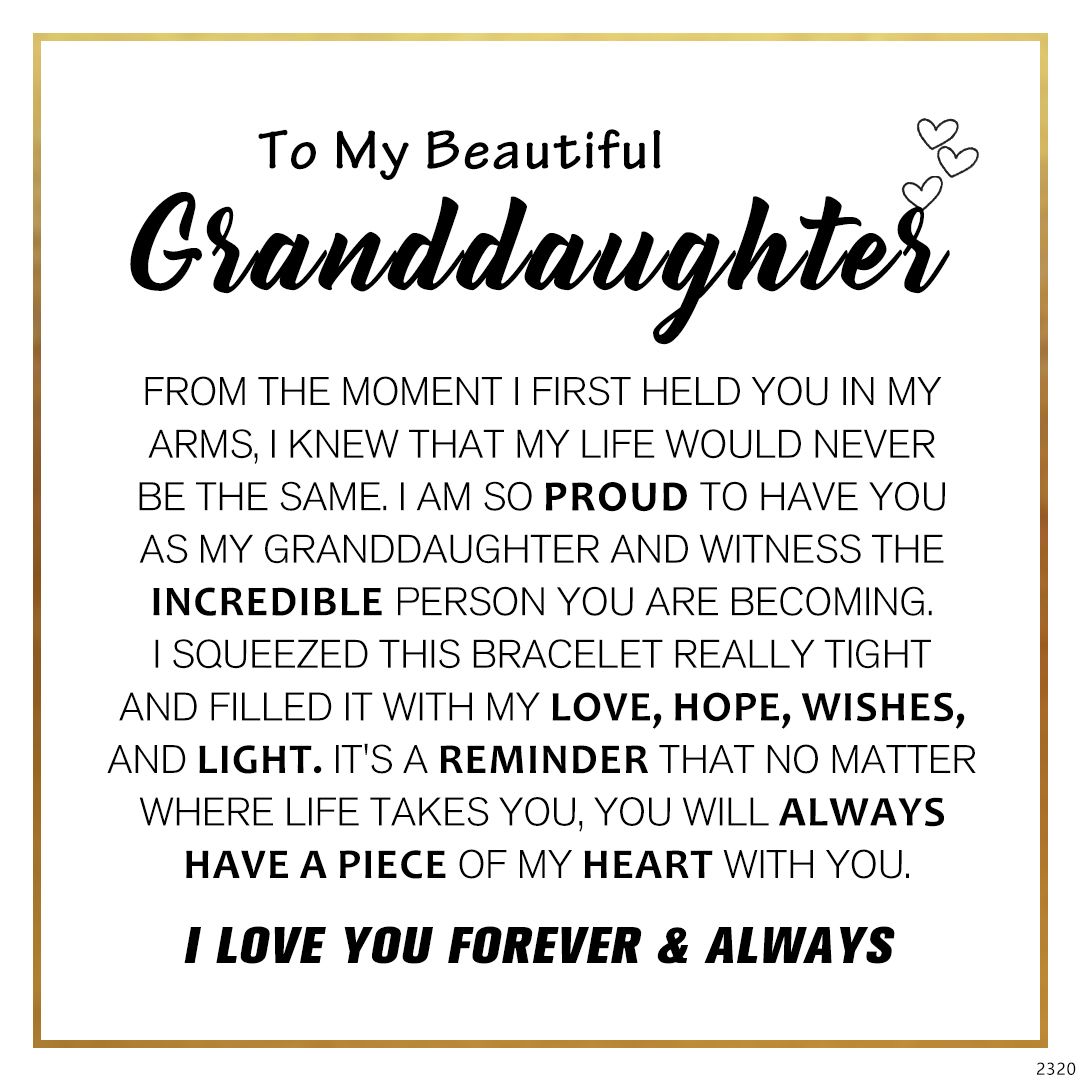To My Granddaughter Heart braided bracelet