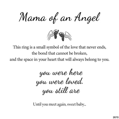 Mama Of An Angel Custom Name Stacked Ring - 4 Rings Set