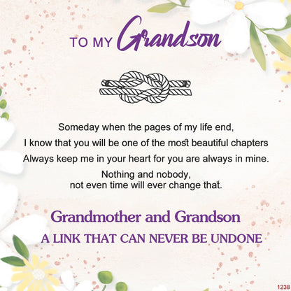 For Grandson - Grandmother and Grandson A link That Can Never Be Undone Ceramic Braided Bracelet