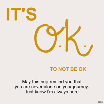 It is ok to not be ok-Cyan Diamond Thin Ring