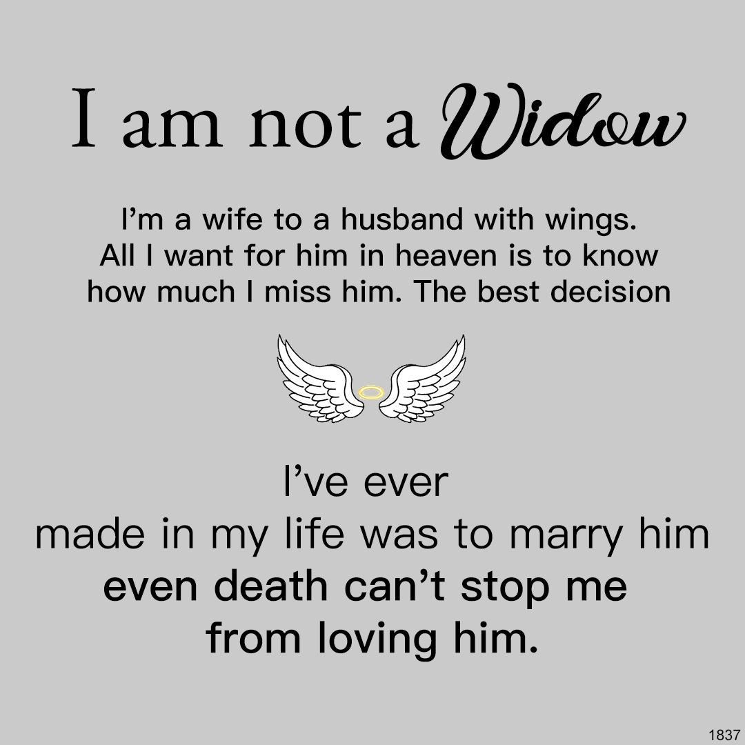 For Memorial - I Am Not a Widow Tiny Cross With Wings Ring