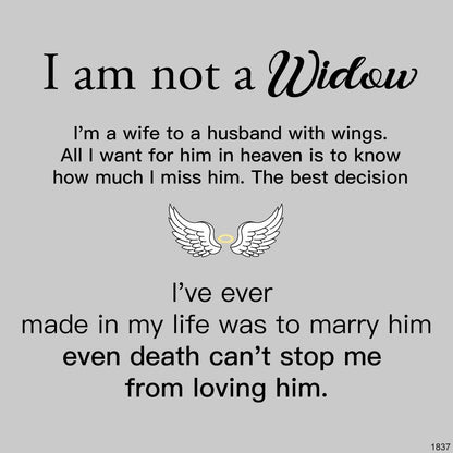 For Memorial - I Am Not a Widow Tiny Cross With Wings Ring