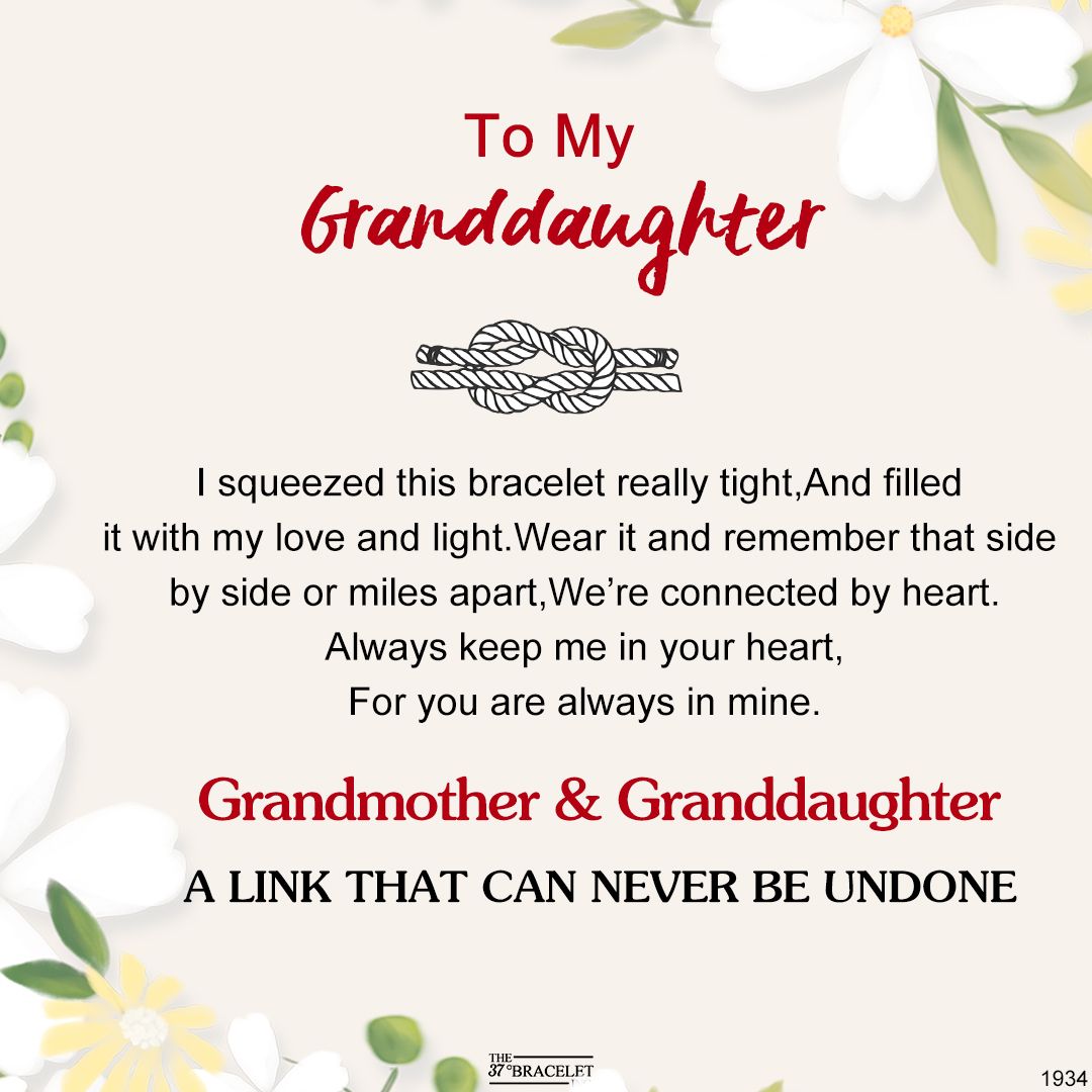 To My Granddaughter - A Link That Can Never Be Undone Peach Blossom Knot Bracelet