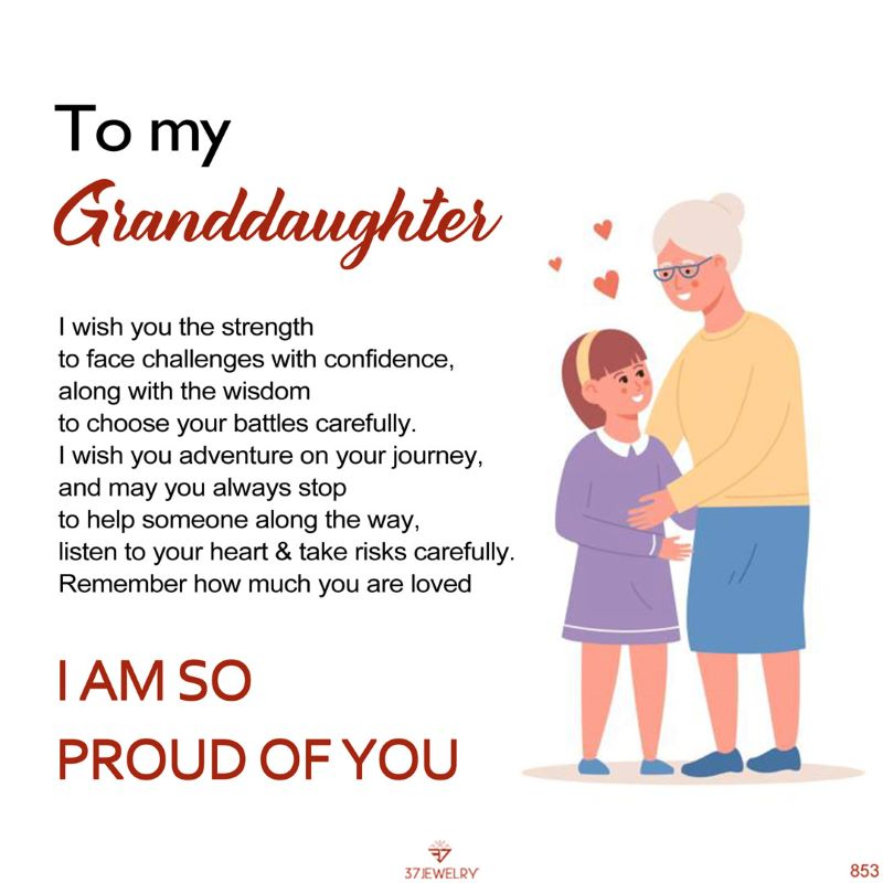 To My Granddaughter-I am so prond of you Heart Bracelet