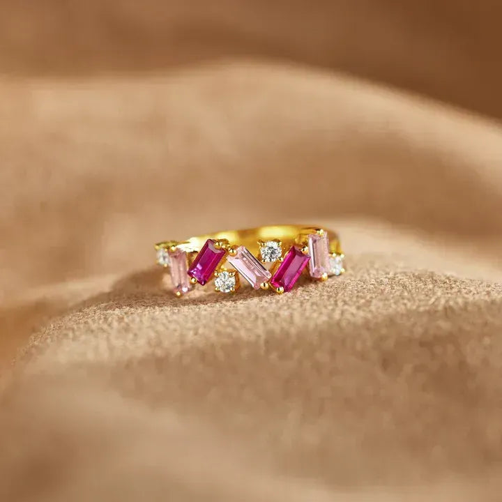 I Wear Pink For My Mother Sparkle Diamond Ring