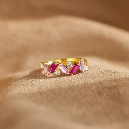 Breast Cancer Awareness-It is ok to not be ok Pink Diamond Ring