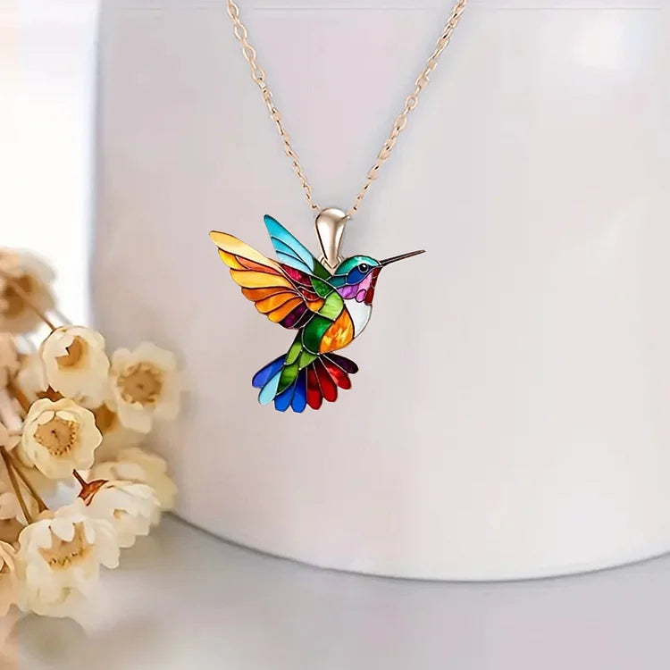 Colorful Hummingbird Necklace