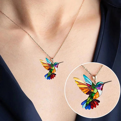 Colorful Hummingbird Necklace