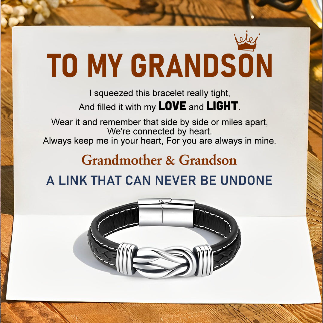 For Grandson - A Link That Can Never Be Undone Black Knot Bracelet