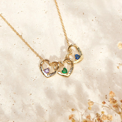 1-5 Heart & Name Pendants Necklace Gift Set