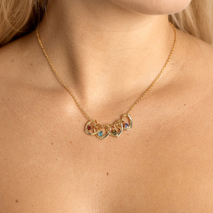 1-5 Heart & Name Pendants Necklace Gift Set