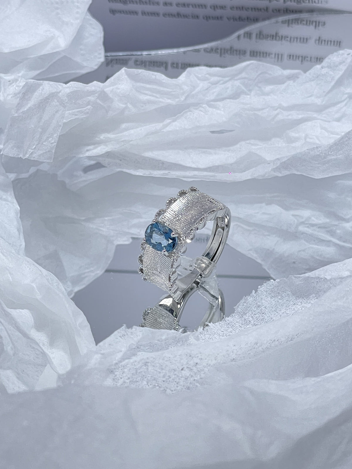 Cervical Cancer Awareness Natural Topaz Adjustable Ring