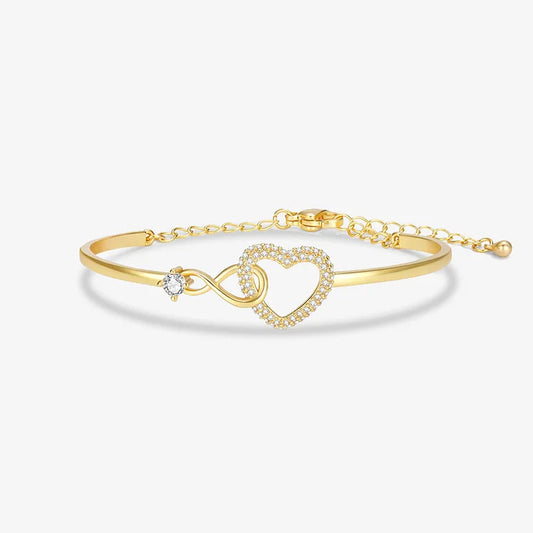 For Granddaughter - Grandmother & Granddaughter Forever Linked Together Infinite Heart Bracelet