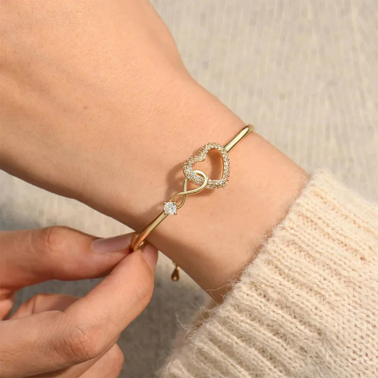 For Granddaughter - Grandmother & Granddaughter Forever Linked Together Infinite Heart Bracelet