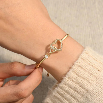 For Granddaughter - Grandmother & Granddaughter Forever Linked Together Infinite Heart Bracelet