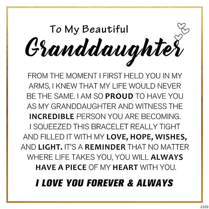 For Granddaughter - I Love You Forever & Always Turquoise & Pearl Bracelet