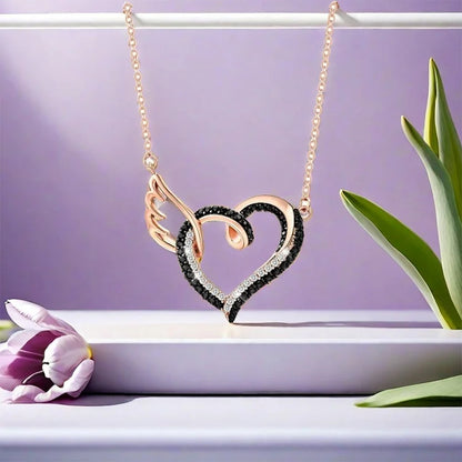 For Memorial - I'm Not a Widow Black Diamond Necklace