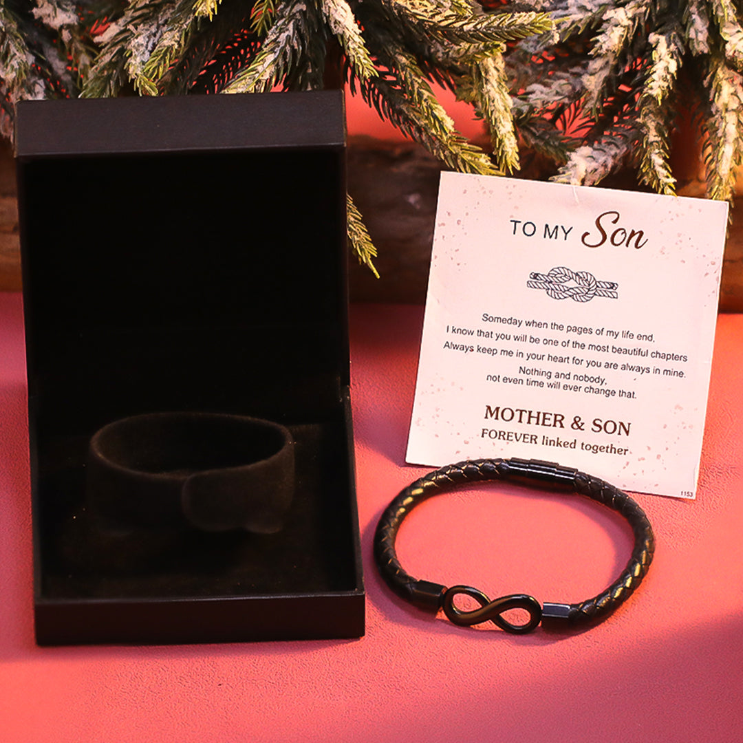 For Son - Infinity Braided Bracelet With Luxury Black Box