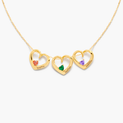 1-5 Heart & Name Pendants Necklace Gift Set