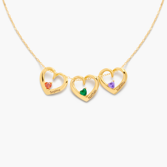 1-5 Heart & Name Pendants Necklace Gift Set