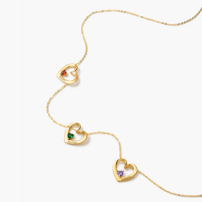 1-5 Heart & Name Pendants Necklace Gift Set