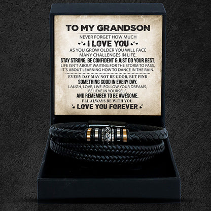 For Grandson - Laugh, Love, Live Vintage Bracelet Gift Set