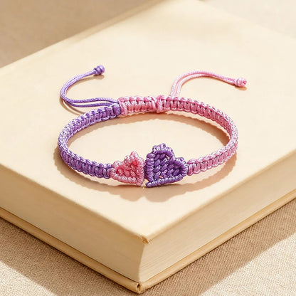 To My Granddaughter Heart braided bracelet