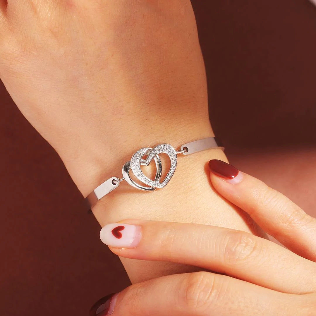 For Daughter-in-law - You are also my daughter-in-heart Double Hearts Bracelet