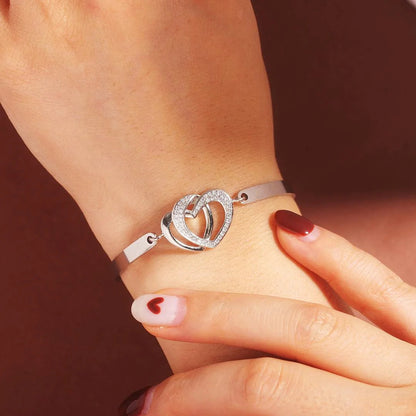 For Daughter-in-law - You are also my daughter-in-heart Double Hearts Bracelet