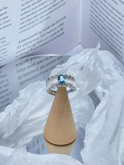 Cervical Cancer Awareness Natural Topaz Adjustable Ring