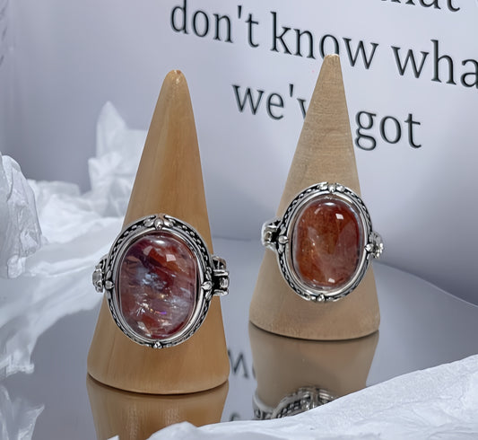 Mother’s Day Special: Natural Red Hematoid Quartz Locket Ring