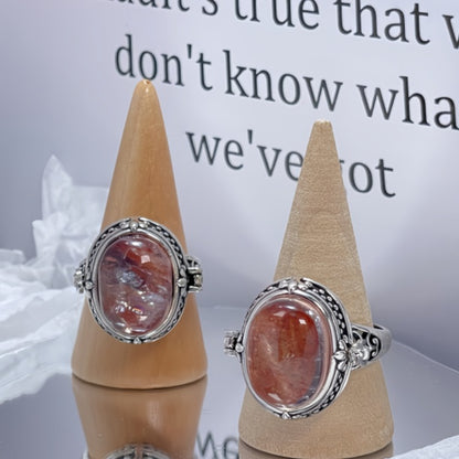 Mother’s Day Special: Natural Red Hematoid Quartz Locket Ring