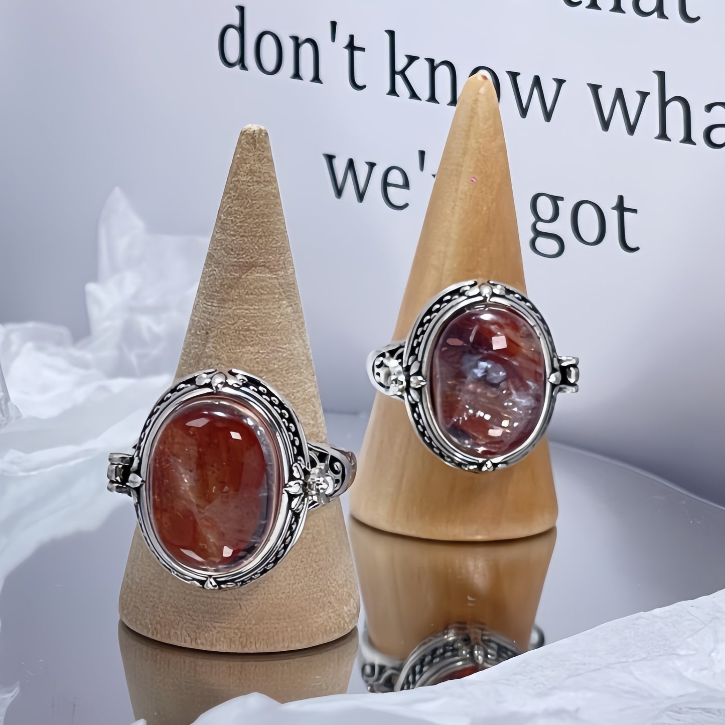 Mother’s Day Special: Natural Red Hematoid Quartz Locket Ring